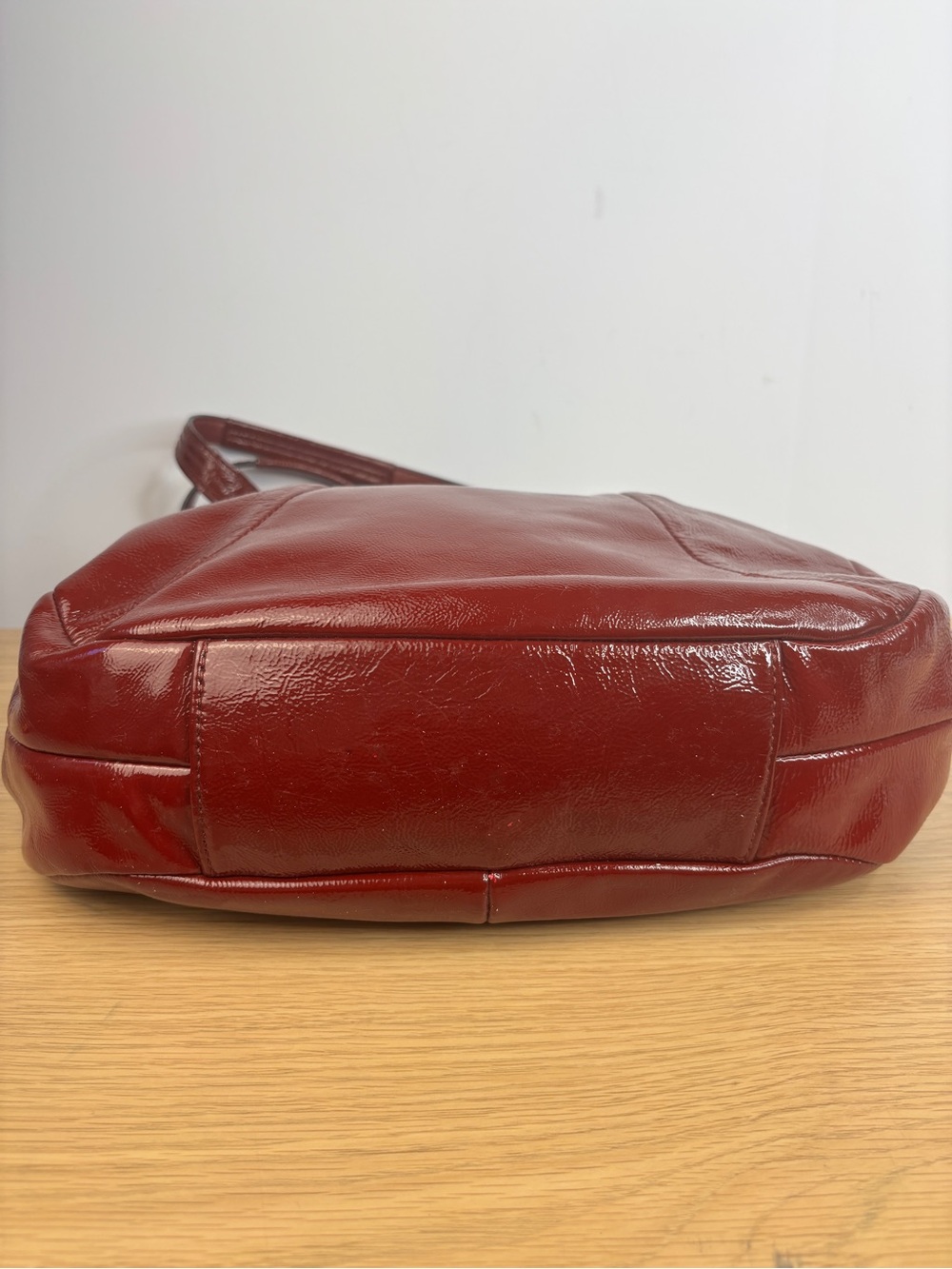 Vintage Coach Soho Deep Red Patent Leather Hobo Shoulder Bag w/Scarf 19703 - Picture 14 of 16